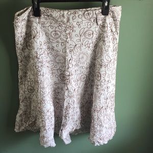 White and brown skirt